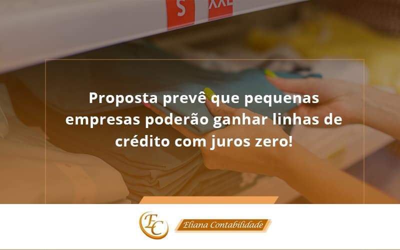 Proposta Prevê Que Pequenas Empresas Poderão Ganhar Linhas De Crédito Com Juros Zero Eliana Contabilidade - Eliana Contabilidade